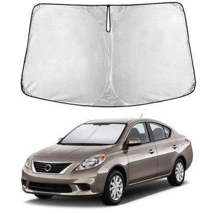 EcoNour front packaging for Nissan Versa sunshade showing fit and brand benefit
