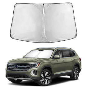 EcoNour front view on windshield showing full fit and sun protection