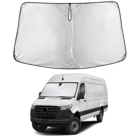 EcoNour front view of windshield sun shade showing full coverage benefit
