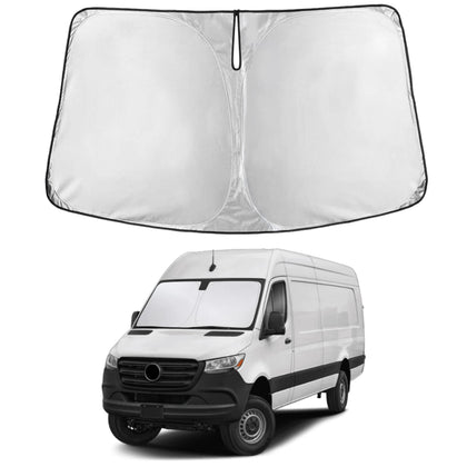 EcoNour front view of windshield sun shade showing full coverage benefit
