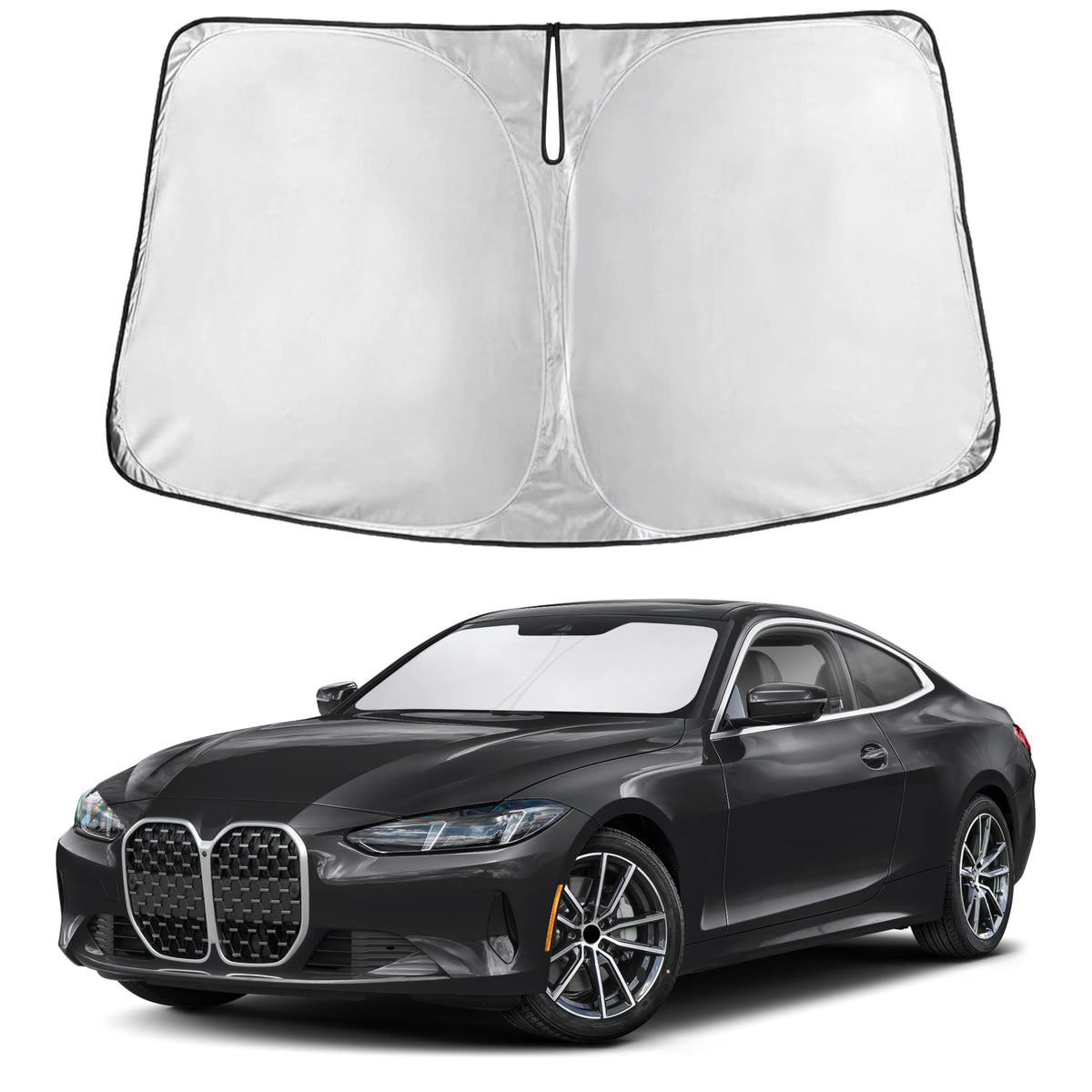 EcoNour front view on BMW 4 Series windshield showing full coverage and cooling