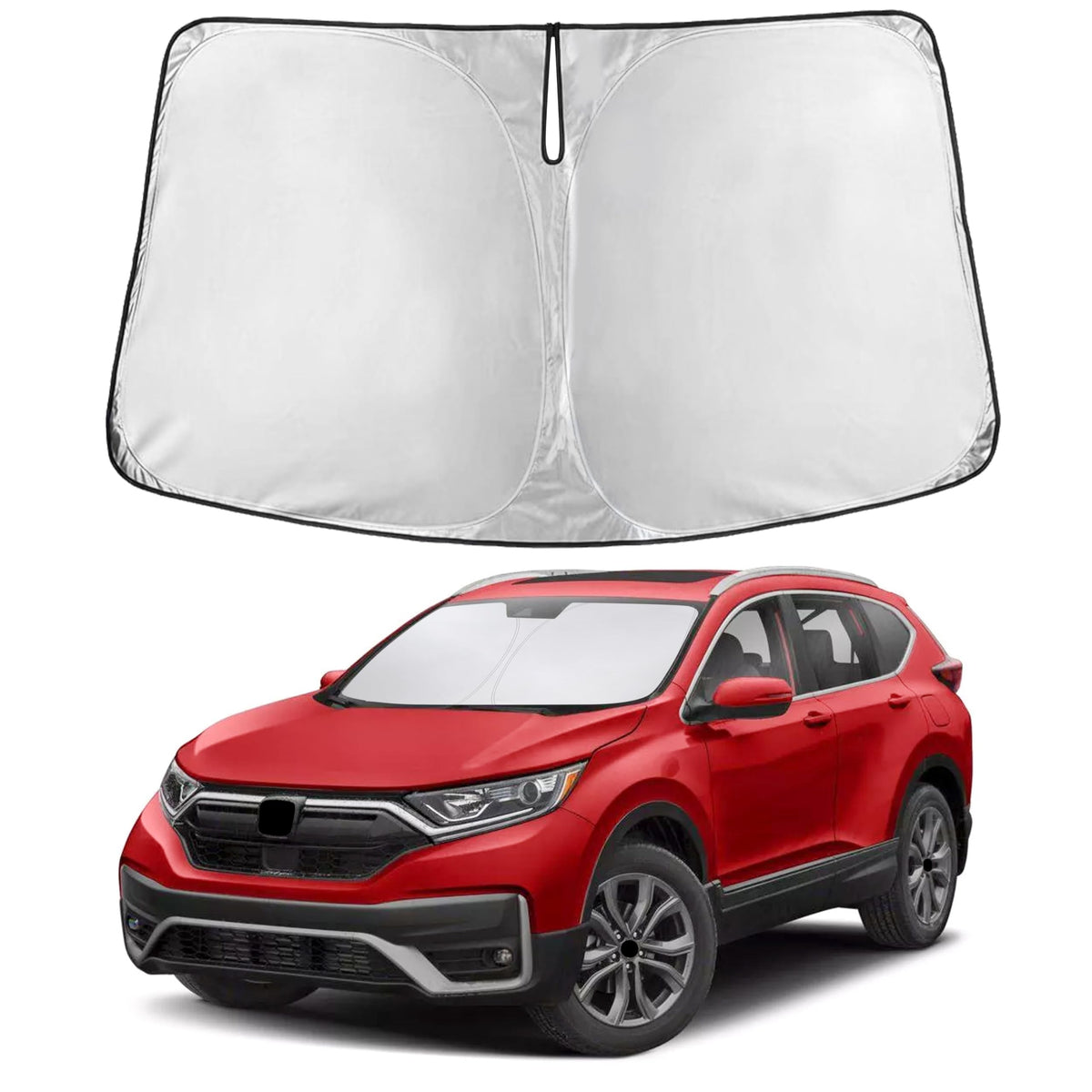 EcoNour front view showing full windshield coverage and sun protection