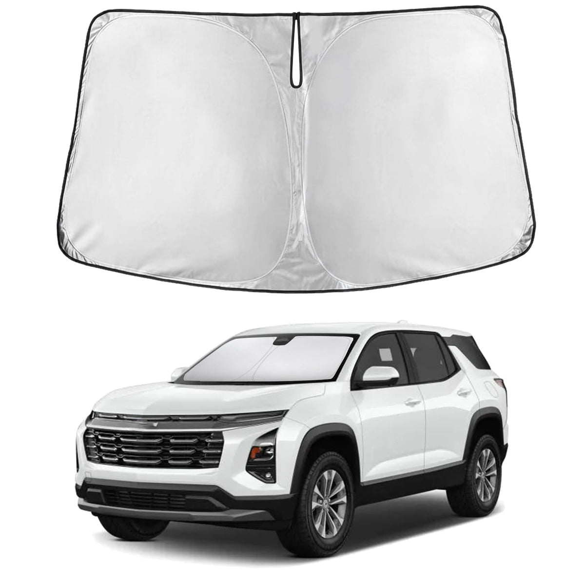 EcoNour front view on Equinox demonstrating full windshield coverage and cooling benefit