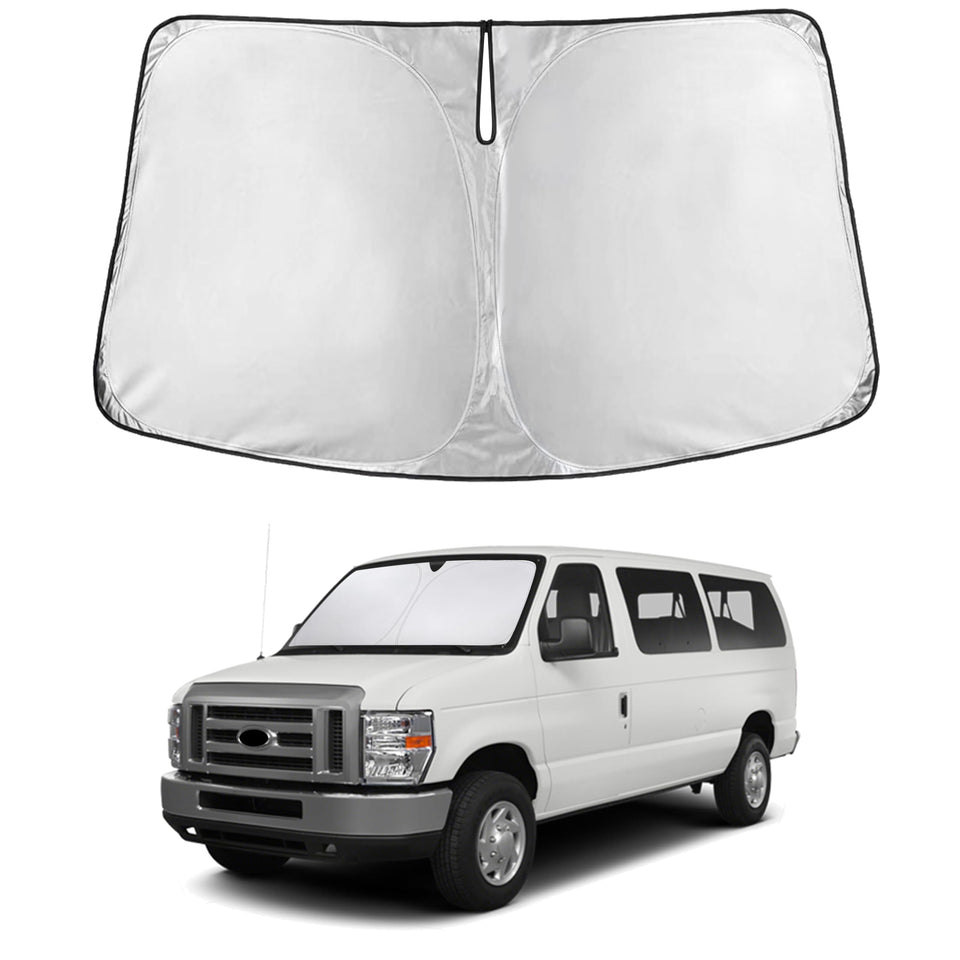 EcoNour front view showing full windshield coverage and cooler interior benefit