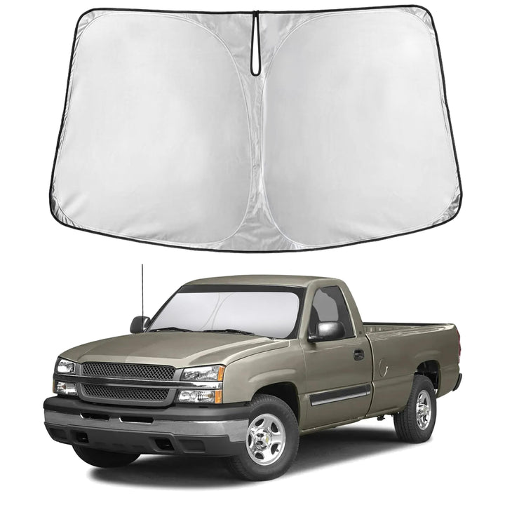 EcoNour front view installed on windshield showing full coverage and cooling benefit