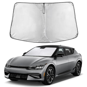 EcoNour front view showing precise Kia EV6 fit and full windshield coverage