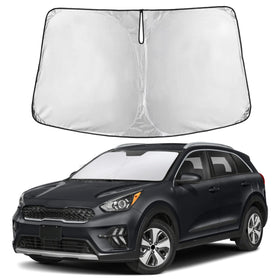EcoNour front view showing exact Kia Niro windshield fit and full coverage benefit