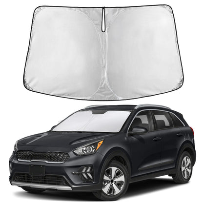 EcoNour front view showing exact Kia Niro windshield fit and full coverage benefit