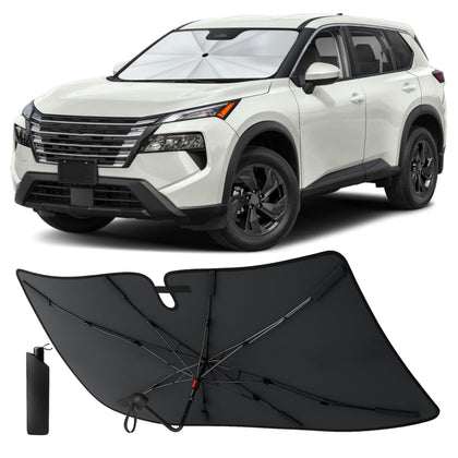 EcoNour front view on Nissan Rogue windshield showing full coverage and cooler cabin