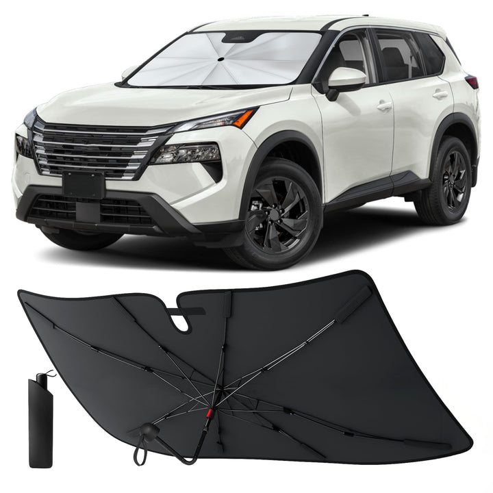 EcoNour front view on Nissan Rogue windshield showing full coverage and cooler cabin