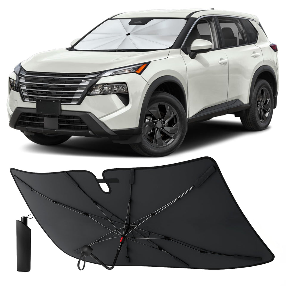 EcoNour front view on Nissan Rogue windshield showing full coverage and cooler cabin