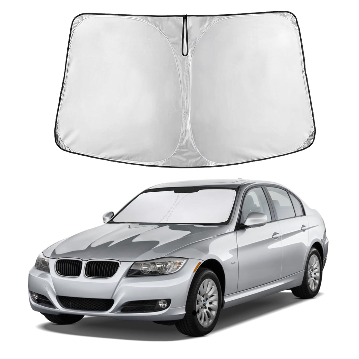 EcoNour front view packaging showing full-coverage fit and easy install benefit