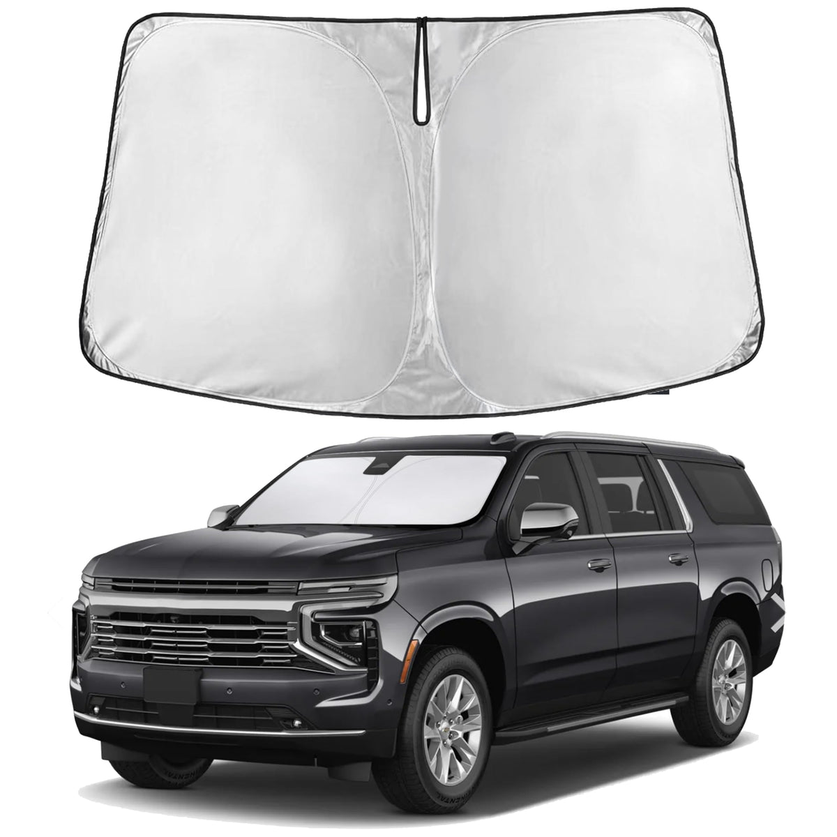 EcoNour front view of packaged sunshade showing full-coverage protection