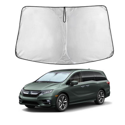 EcoNour front view of packaged sun shade showing fit and branding benefits