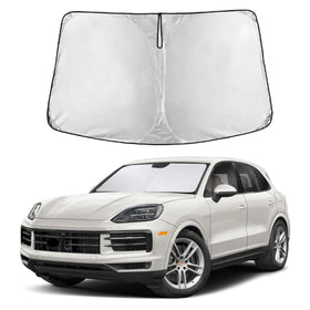 EcoNour front view on Porsche Cayenne windshield showing full coverage and protection