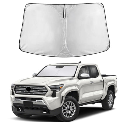 EcoNour front view installed on Tacoma windshield for maximum coverage and cooling