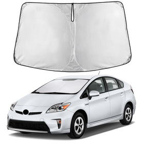 EcoNour front view fitted on Prius windshield showing full coverage benefit