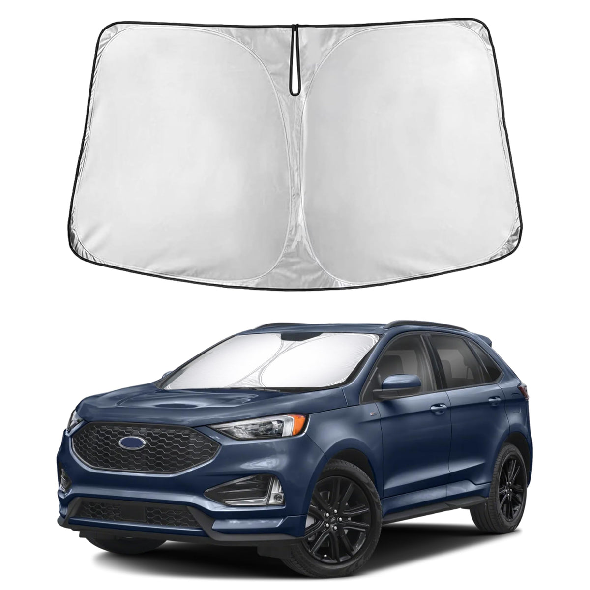 EcoNour front view showing precise Ford Edge windshield fit and full coverage benefit