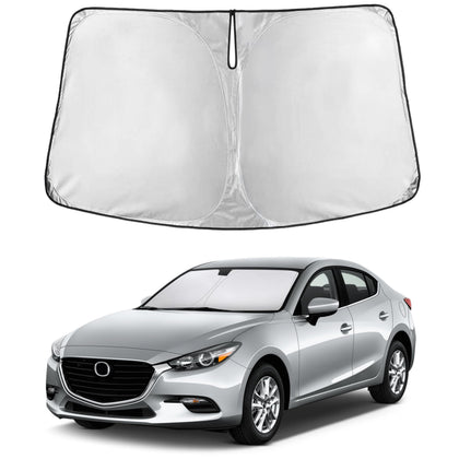 EcoNour front view of sunshade showing full windshield coverage benefit