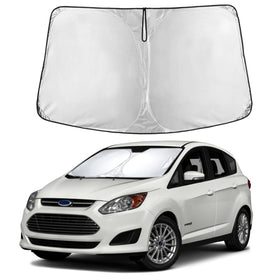 EcoNour front view sunshade showing full windshield coverage and cooling benefit