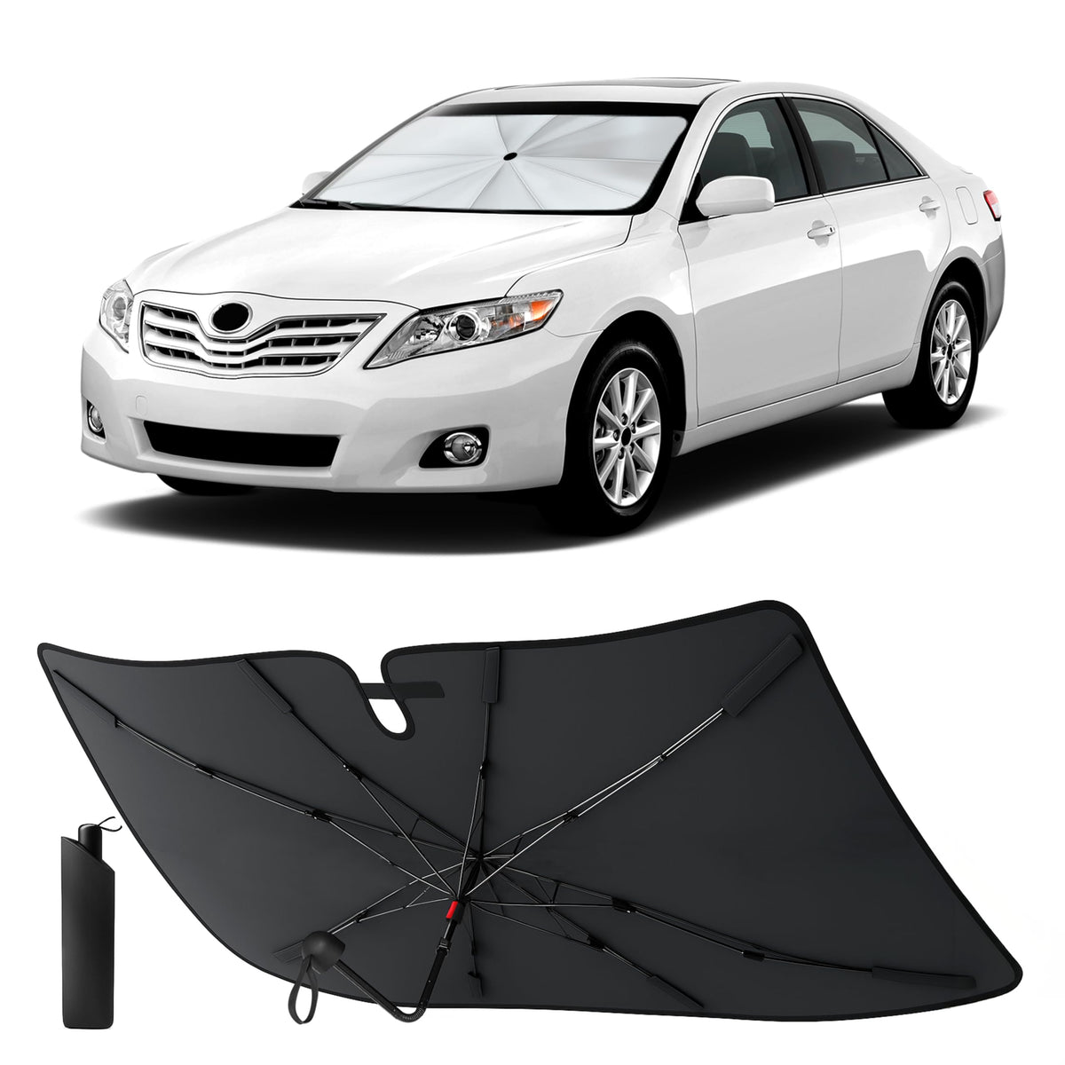 EcoNour front windshield fit showing full coverage and interior protection