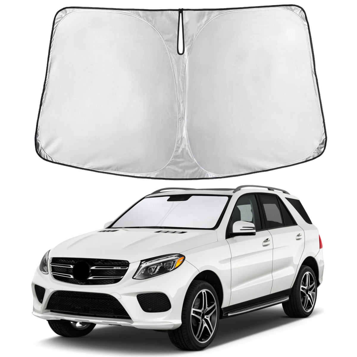 EcoNour sunshade front packaging showing custom GLE fit and protection