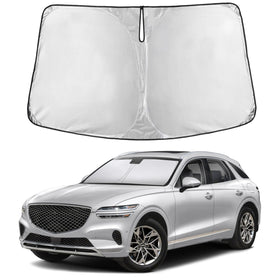 EcoNour front view sunshade fitted on Genesis GV70 blocks heat