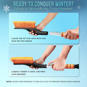EcoNour tool in use clearing a car windshield saving time in winter