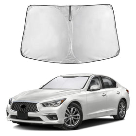 EcoNour front view on Infiniti Q50 windshield showing full coverage and protection