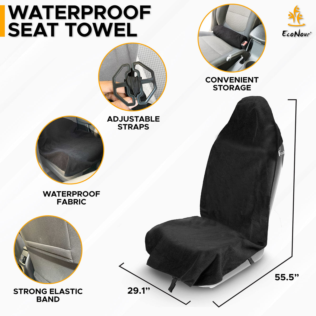 EcoNour installed in SUV showing universal fit and easy setup
