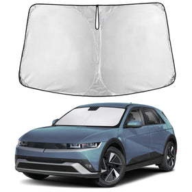 EcoNour front view sunshade covering Ioniq5 windshield for full protection