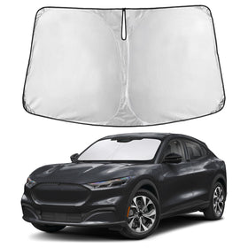 EcoNour front fit in Mach-E windshield showing full coverage and neat fit