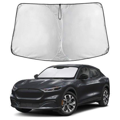EcoNour front fit in Mach-E windshield showing full coverage and neat fit