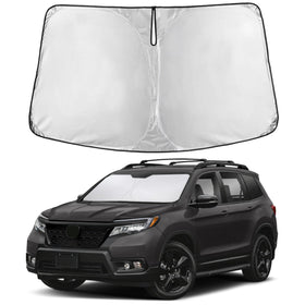 EcoNour front packaging showing sunshade for Honda Passport and fit benefit