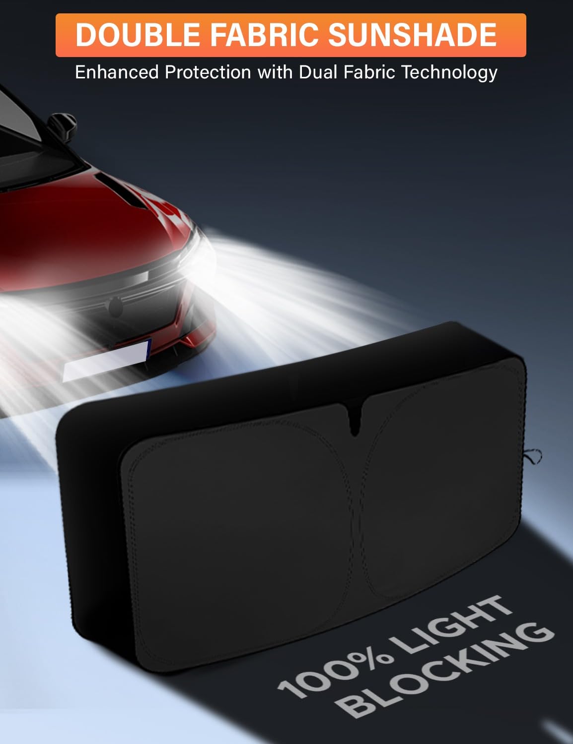 EcoNour on Polestar 2 parked outdoors illustrating sun protection and interior preservation