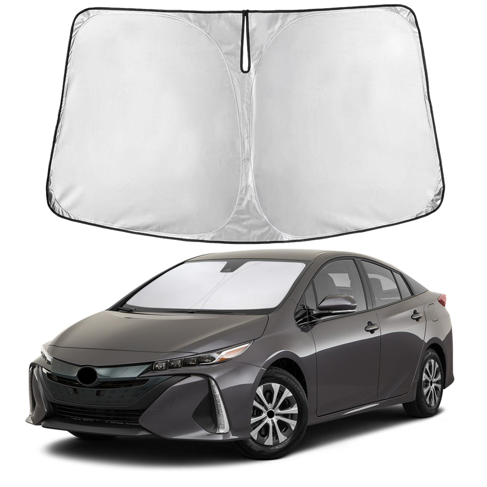 EcoNour front packaging showing full-fit Prius windshield sunshade benefit visibility