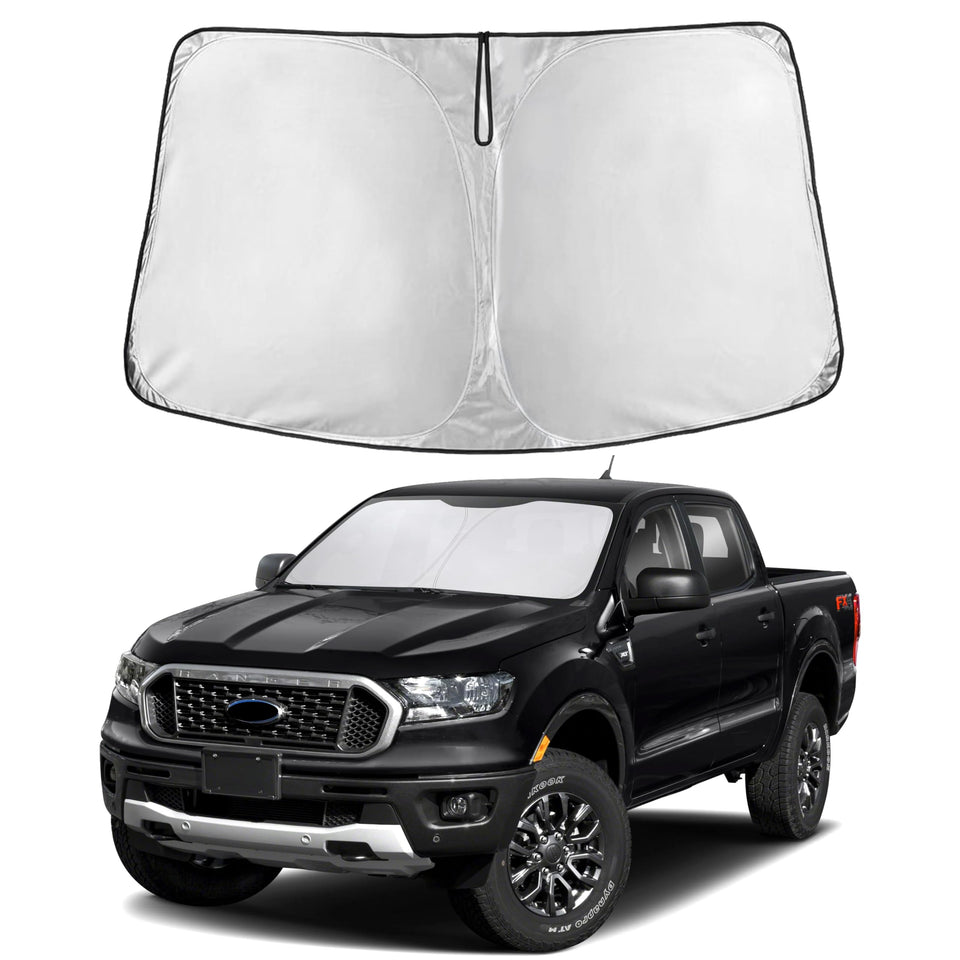 EcoNour front view on Ford Ranger windshield showing full coverage and protection
