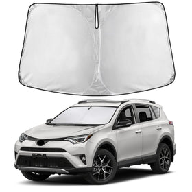 EcoNour front fit on RAV4 windshield showing full coverage and cool interior benefit