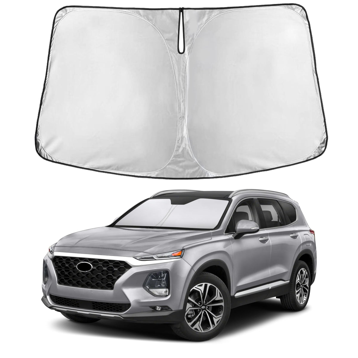 EcoNour front packaging showing Hyundai Santa Fe fit and UV protection benefit