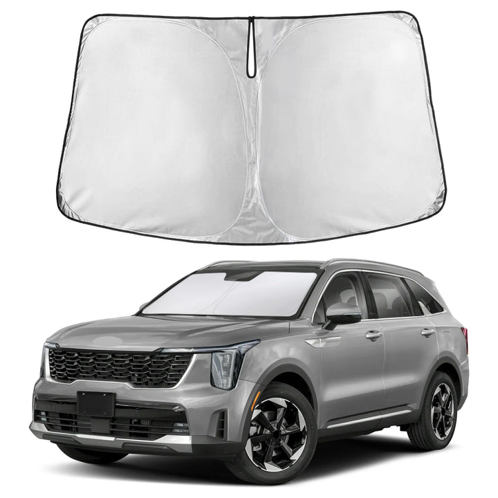 EcoNour front view showing full windshield coverage and perfect Kia Sorento fit