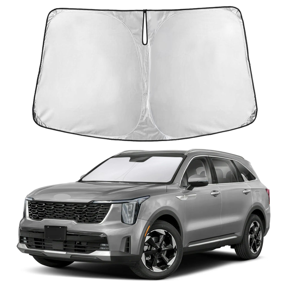 EcoNour front view showing full windshield coverage and perfect Kia Sorento fit