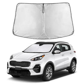 EcoNour front view sunshade fitted on Kia Sportage, full-coverage protection