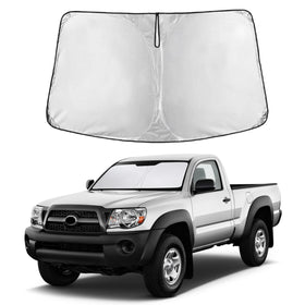 EcoNour Tacoma front view showing full windshield coverage and cool interior