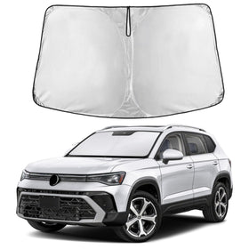 EcoNour front view covering VW Taos windshield showing full-fit protection