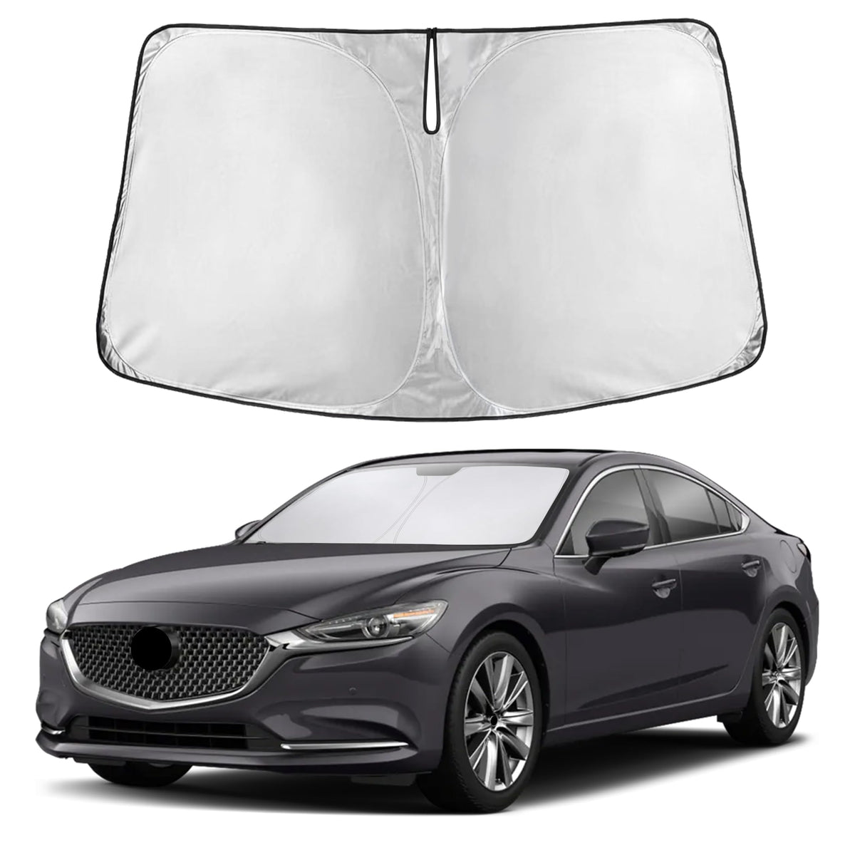 EcoNour front view showing full windshield coverage and fit benefit
