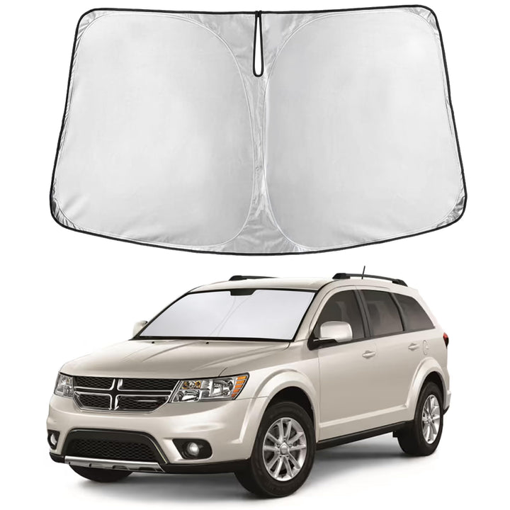 EcoNour front view on Dodge Journey windshield showing full coverage and cooling benefit