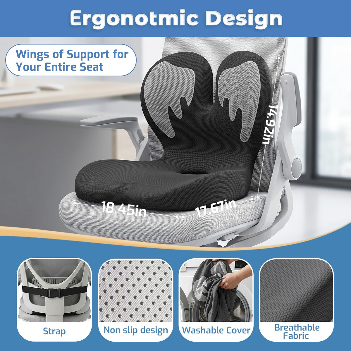 ECONVCE zipper detail and removable cover for easy washing and freshness