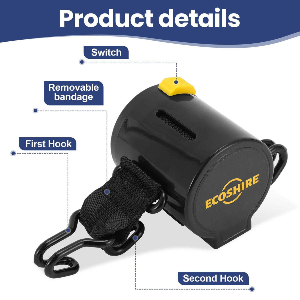 ECOSHIRE close-up of self-retracting retractor showing easy operation benefit