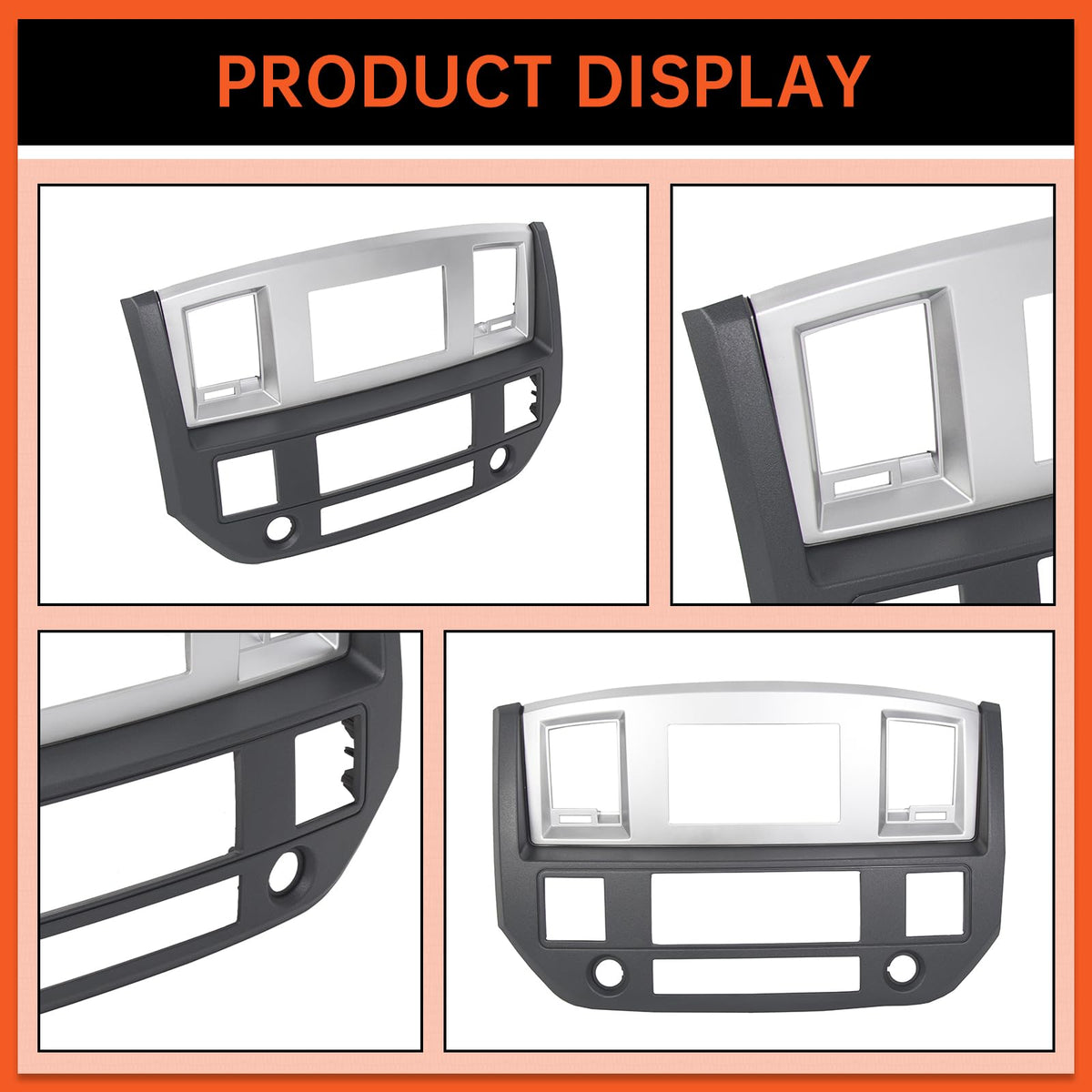 ECOTRIC bezel installed in Dodge Ram dash demonstrating clean aftermarket fit benefit