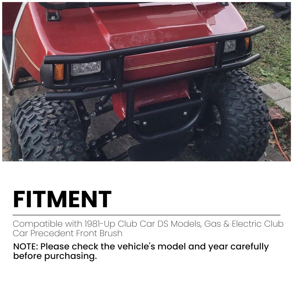 ECOTRIC side profile mounted on Club Car DS showing neat fit